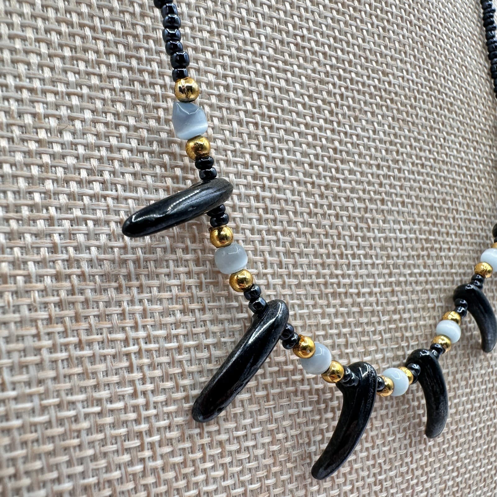 Vintage 90s Y2K Silver Tone Beaded Necklace Statement Women's Classic Jewelry - Thumbnail 3