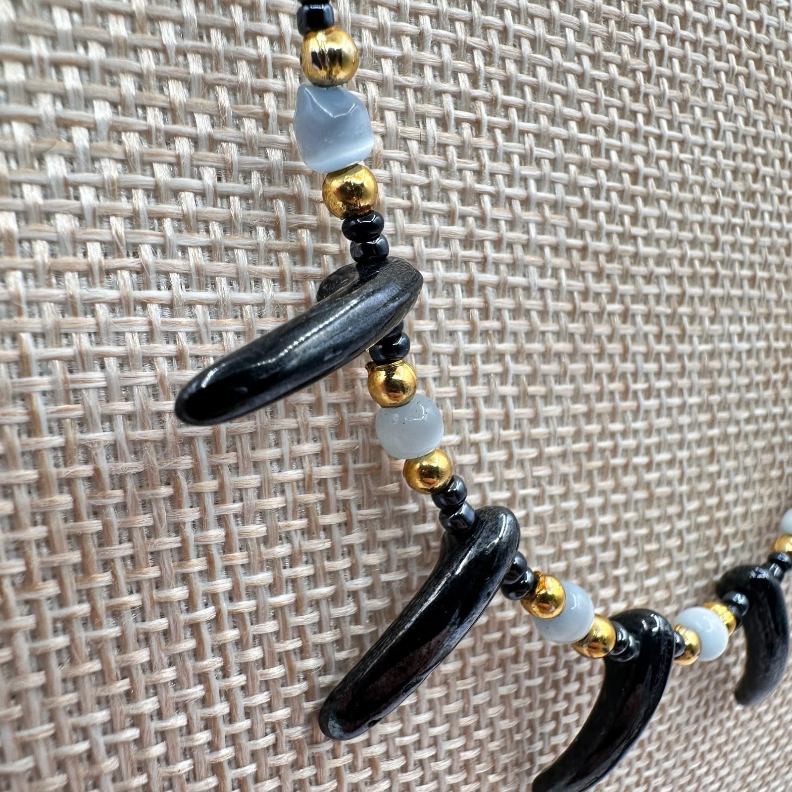 Vintage 90s Y2K Silver Tone Beaded Necklace Statement Women's Classic Jewelry - Thumbnail 4