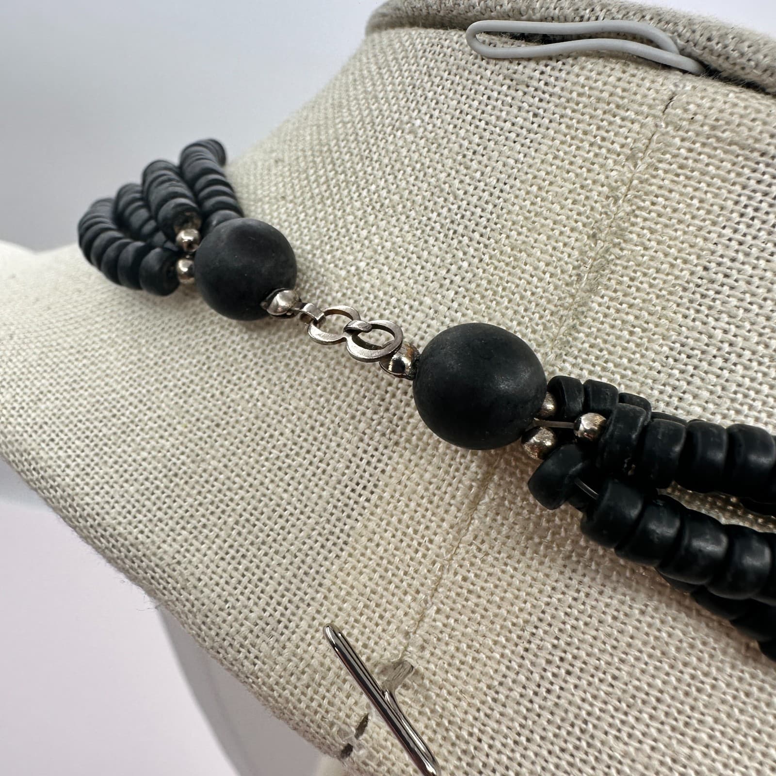 Vintage Y2K Multi-Strand Beaded Black White Necklace Statement Women's Jewelry - Thumbnail 10