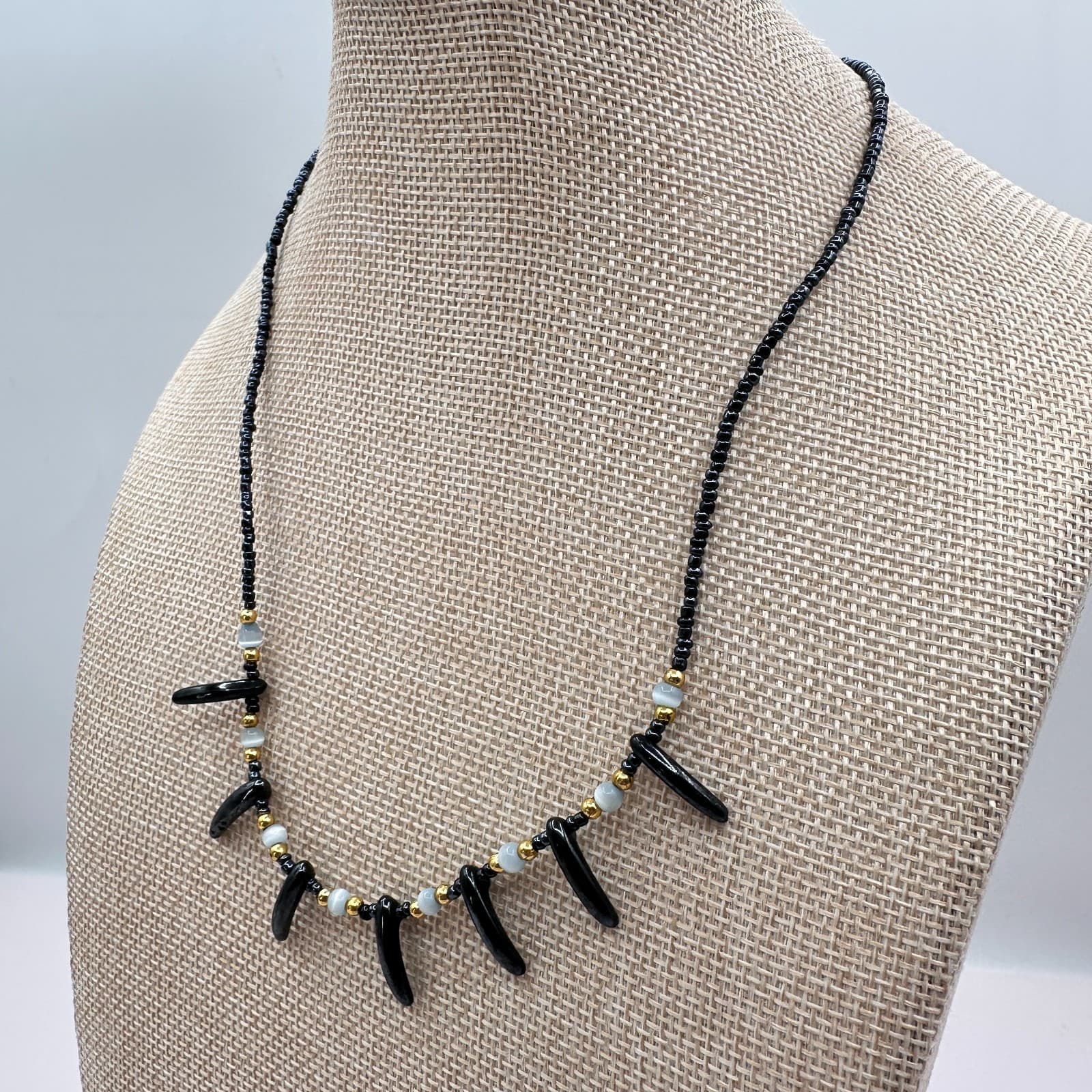 Vintage 90s Y2K Silver Tone Beaded Necklace Statement Women's Classic Jewelry - Thumbnail 7