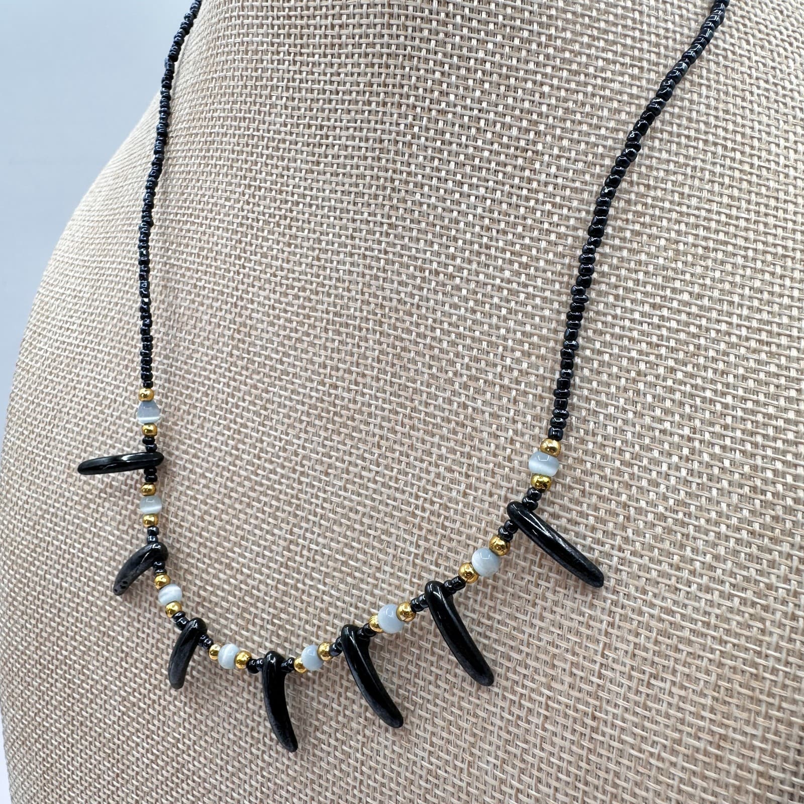 Vintage 90s Y2K Silver Tone Beaded Necklace Statement Women's Classic Jewelry - Thumbnail 6