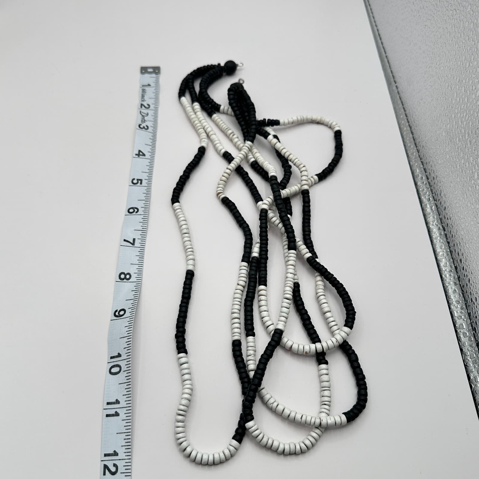 Vintage Y2K Multi-Strand Beaded Black White Necklace Statement Women's Jewelry - Thumbnail 11