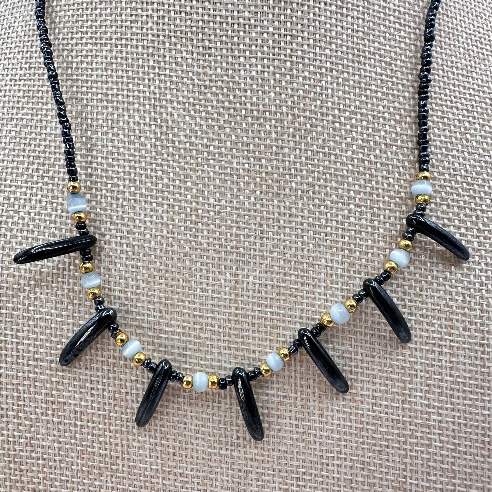Vintage 90s Y2K Silver Tone Beaded Necklace Statement Women's Classic Jewelry - Thumbnail 9
