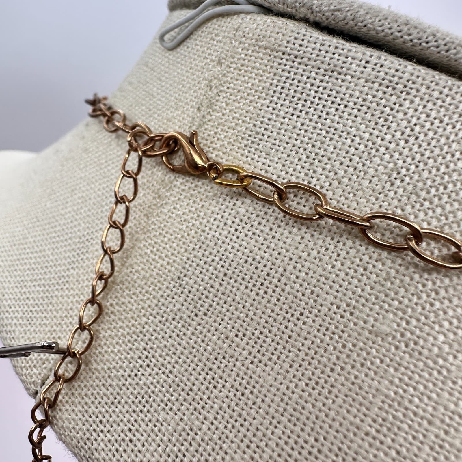 Vintage 90s Geometric Glass Statement Necklace Women's Classic Fashion Jewelry - Thumbnail 10