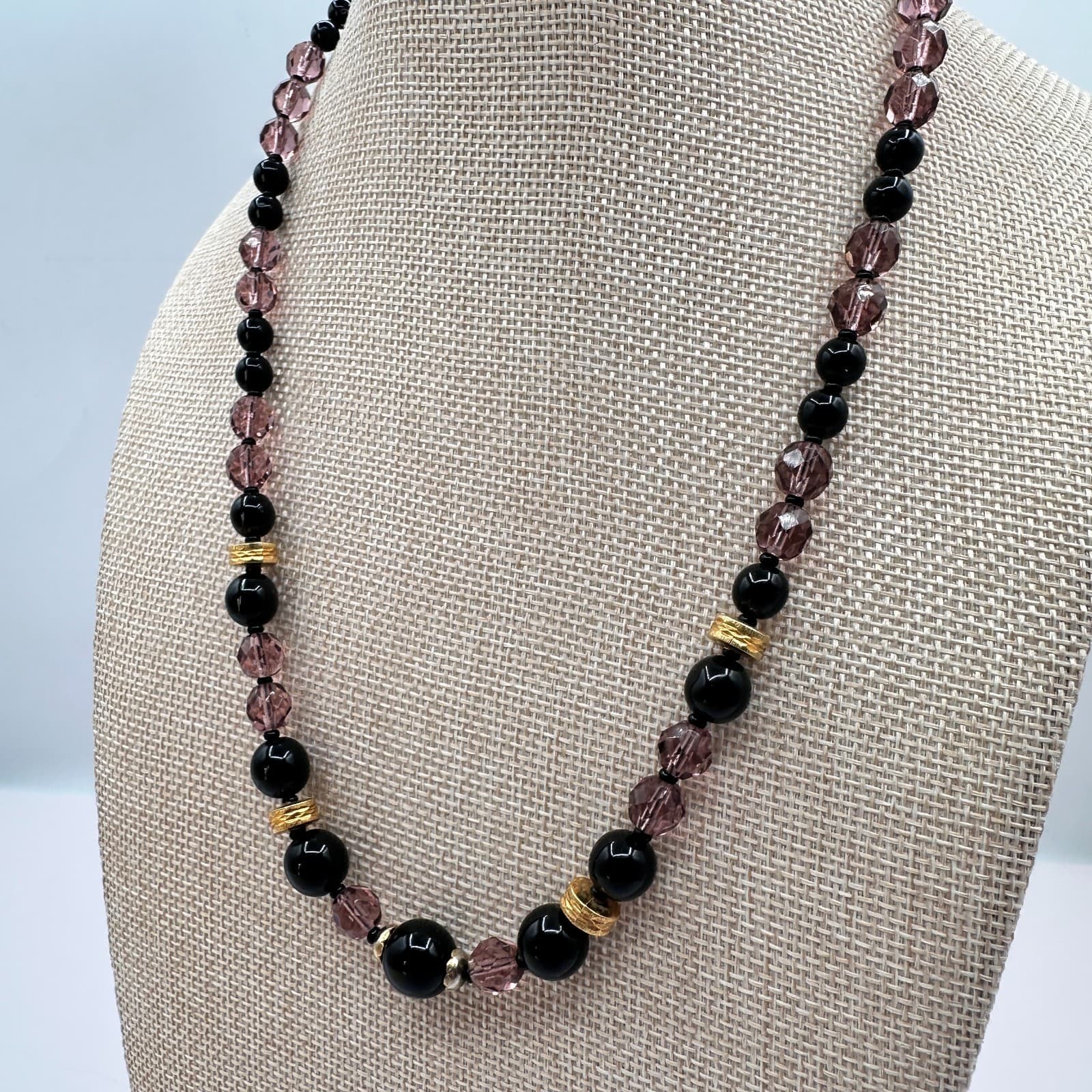 Vintage 90s Gold Tone Beaded Statement Necklace Boho Women's Classic Jewelry - Thumbnail 7