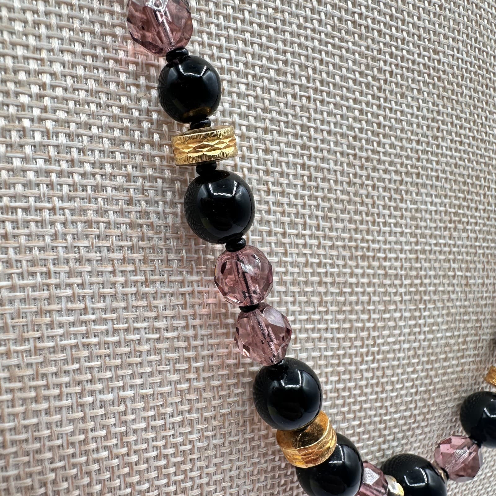 Vintage 90s Gold Tone Beaded Statement Necklace Boho Women's Classic Jewelry - Thumbnail 5