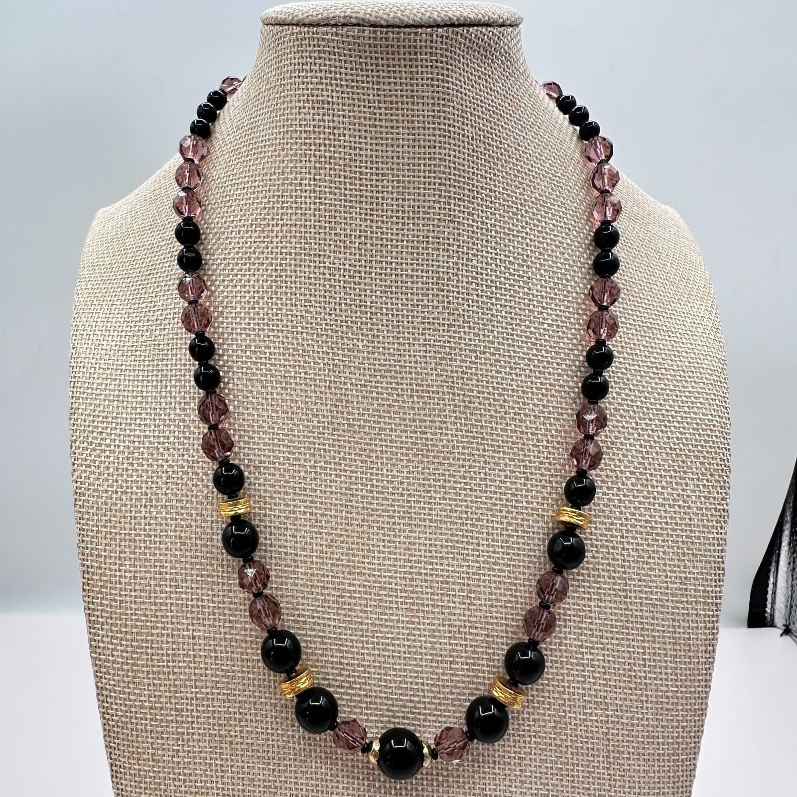 Vintage 90s Gold Tone Beaded Statement Necklace Boho Women's Classic Jewelry - Thumbnail 9