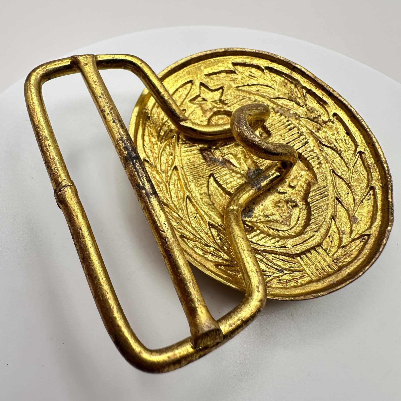 Vintage 80s Soviet Navy Officer Parad Belt Buckle USSR Russian Gold Tone Jewelry - Thumbnail 6