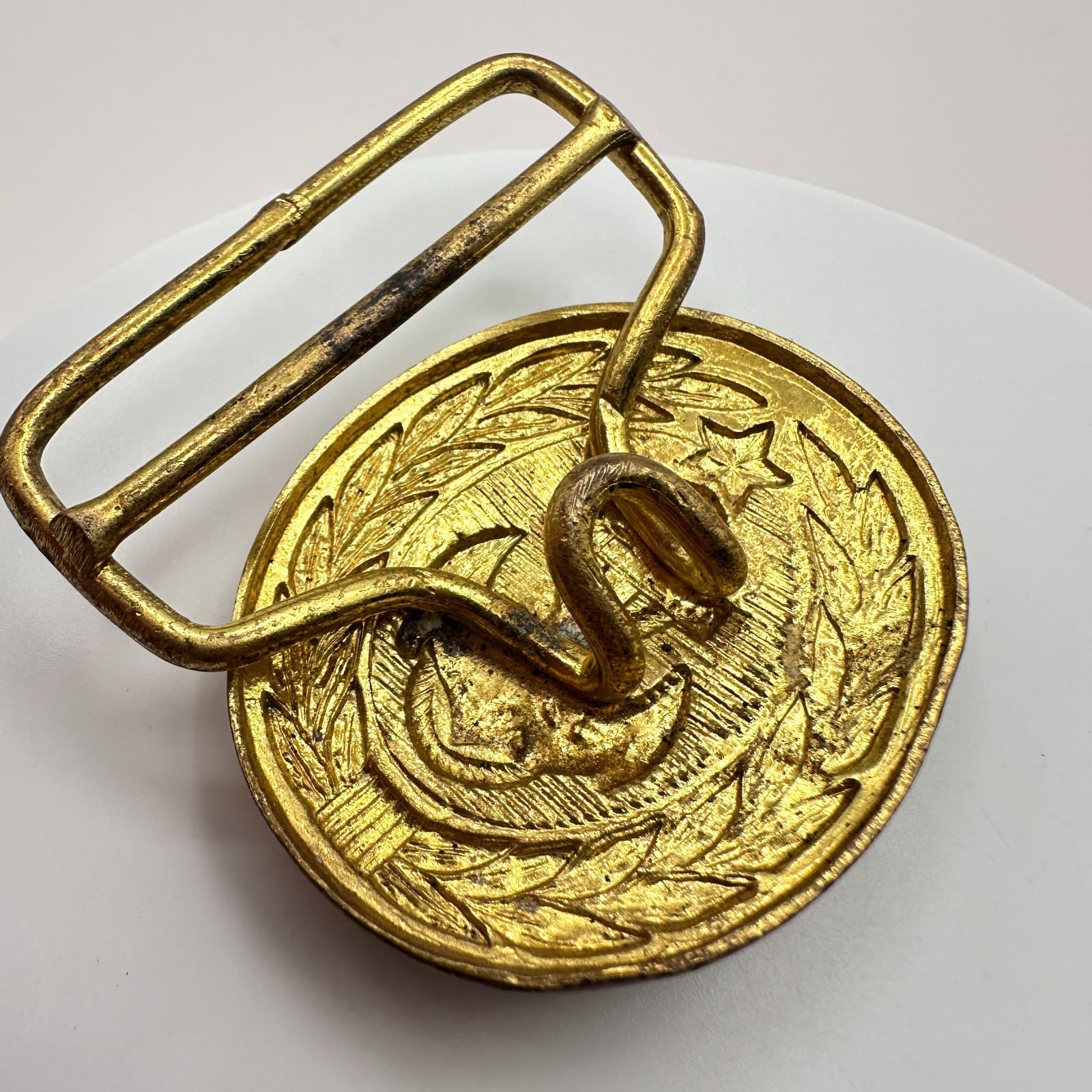 Vintage 80s Soviet Navy Officer Parad Belt Buckle USSR Russian Gold Tone Jewelry - Thumbnail 5