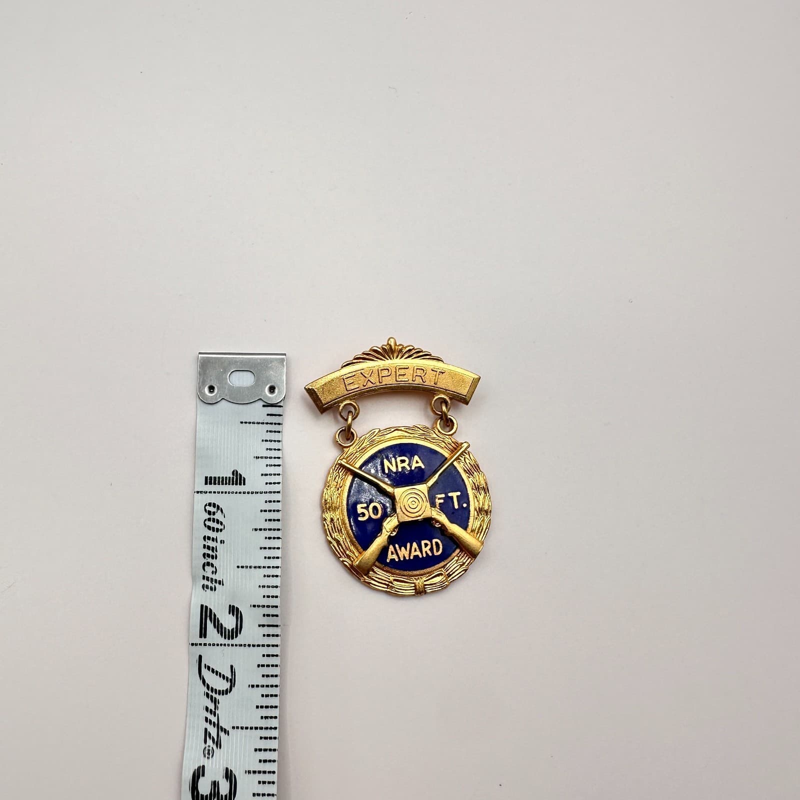 Vintage 80s NRA Brooch Pin Badge National Rifle Association Blue Enamel Jewelry - Thumbnail 6