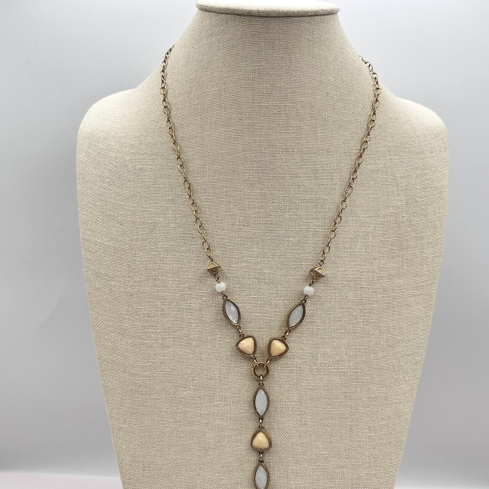 Vintage Y2K Gold Tone Tassel Y-Necklace Beaded Women's Classic Fashion Jewelry - Thumbnail 7