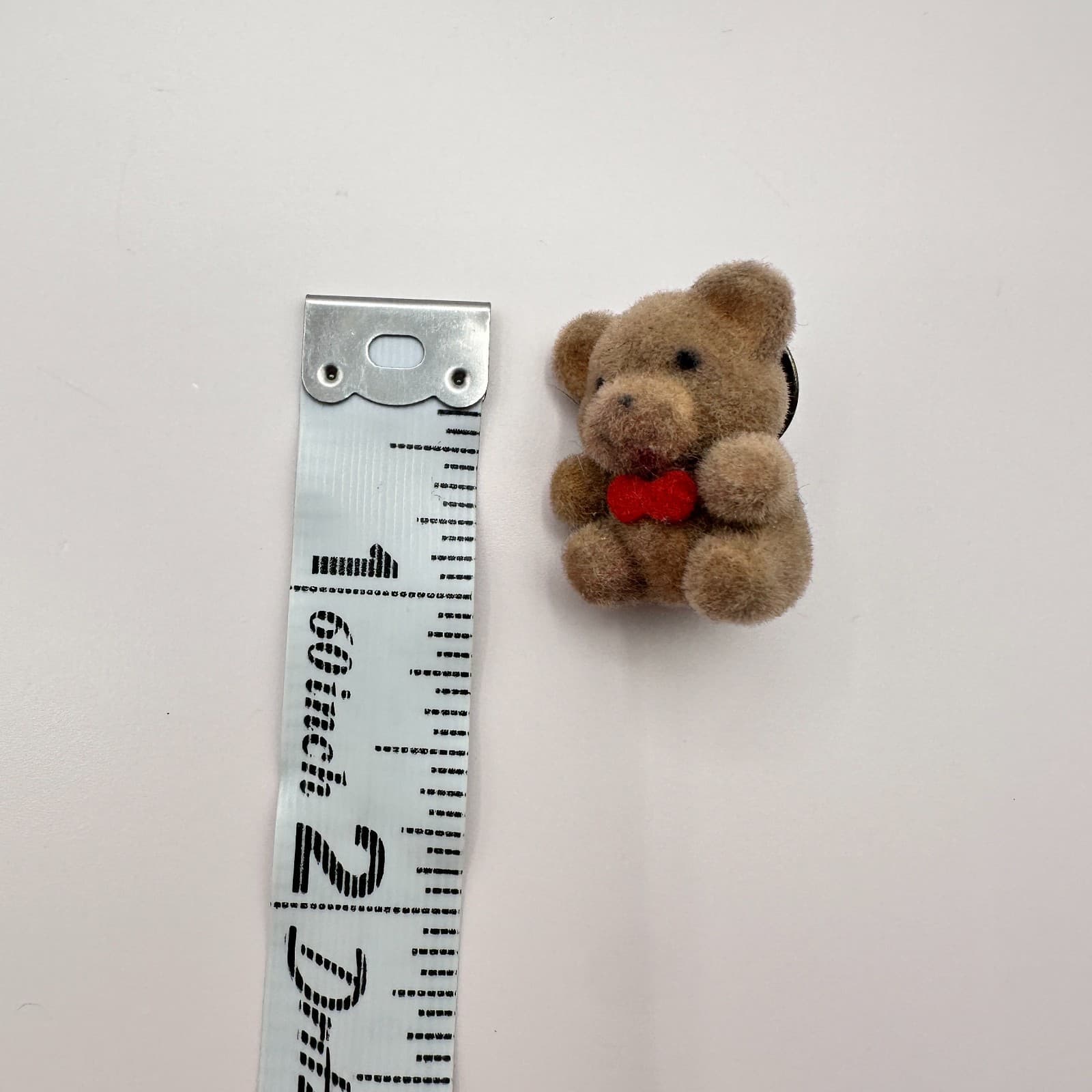 Vintage 80s Pin Brooch Bear Figurine Fuzzy Brown Teddy Bear Red Bow Tie Jewelry - Thumbnail 6