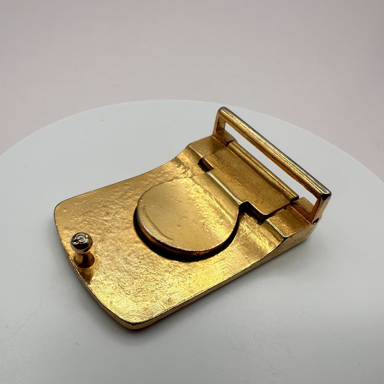 Vintage 80s Rotary International Gold Tone Emblem Clip Belt Buckle Retro Jewelry - Thumbnail 5