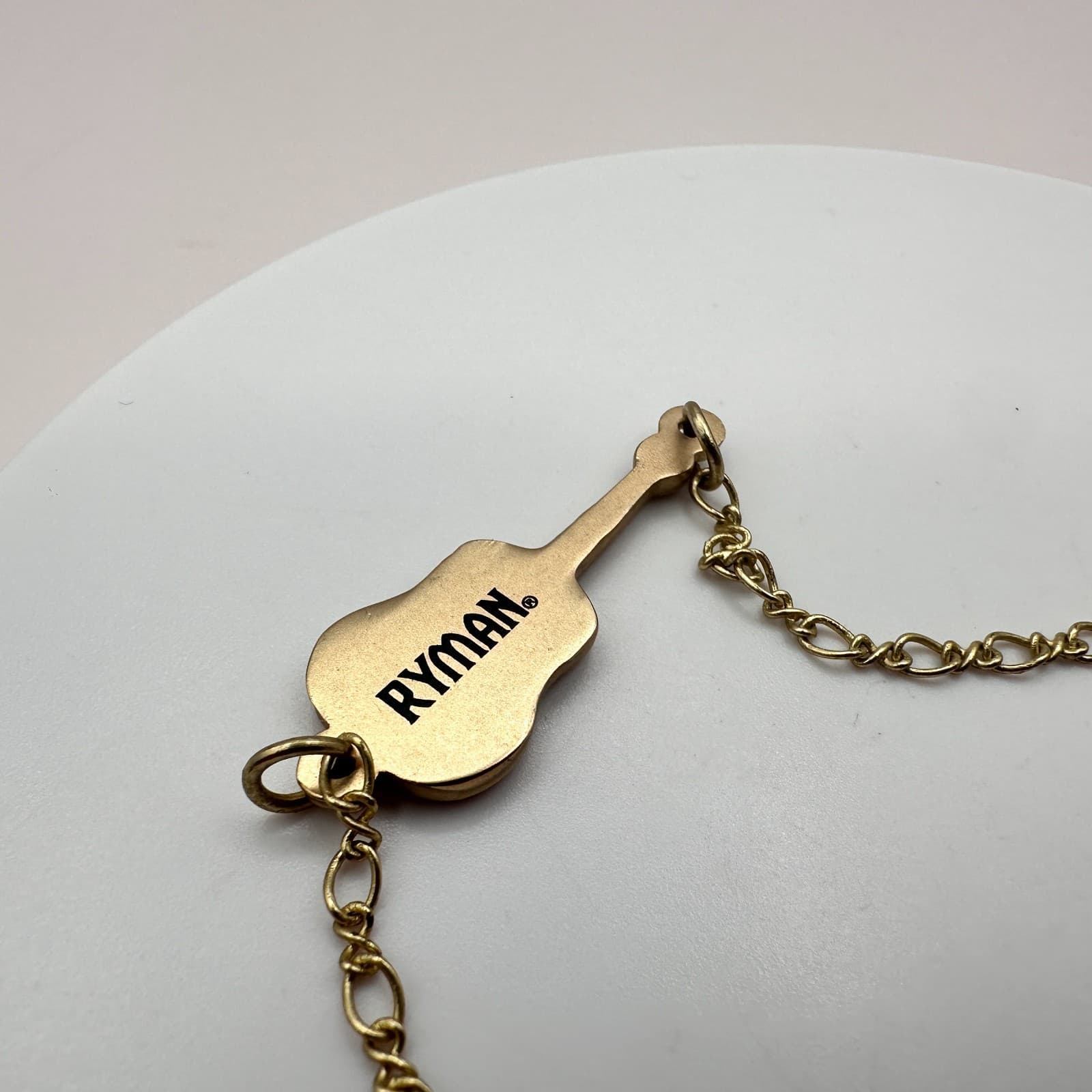 Vintage 90s Gold Tone Acoustic Guitar Charm Bracelet Music Lover Musican Jewelry - Thumbnail 7