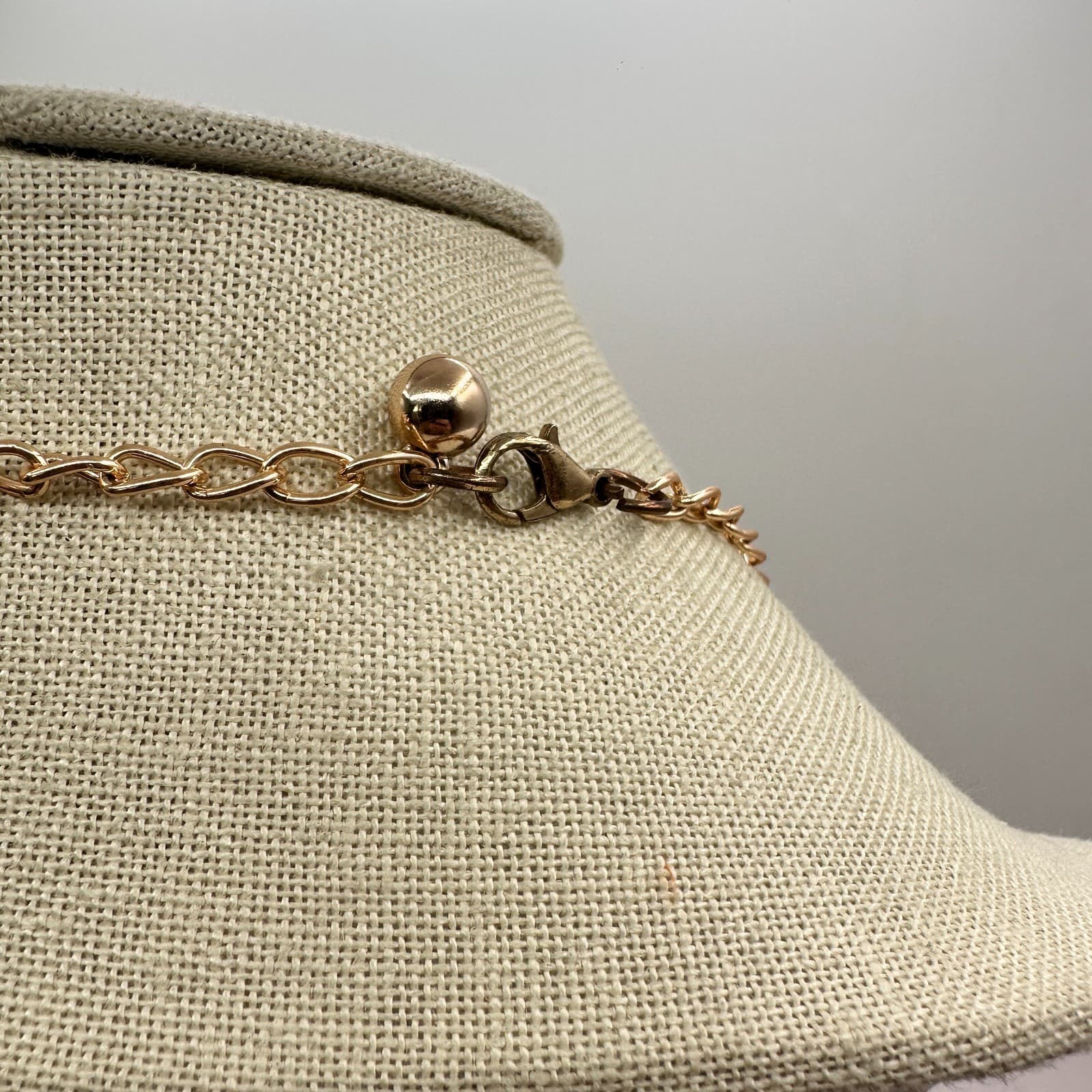 Vintage 90s Gold Tone Crescent Collar Necklace Statement Women's Jewelry - Thumbnail 6