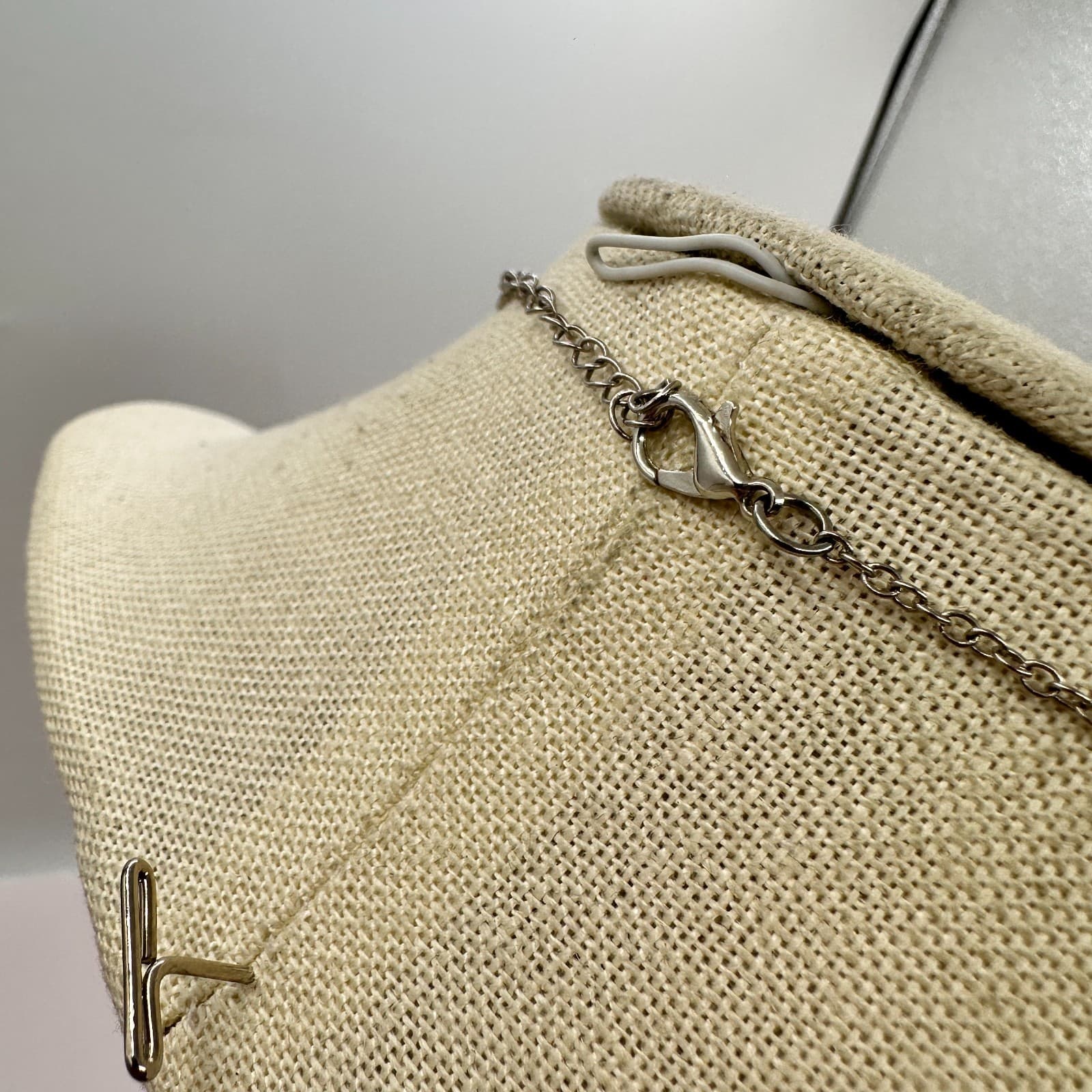 Vintage Y2K Silver Tone Leaf Branch Faux Pearl Teardrop Beaded Necklace Jewelry - Thumbnail 9