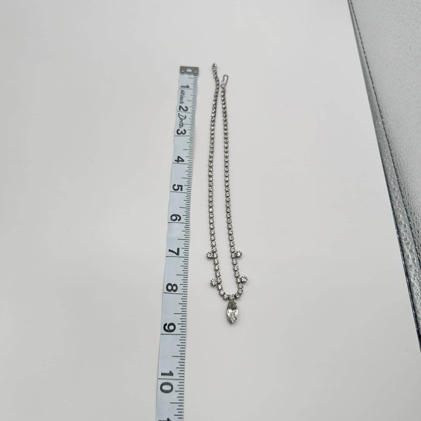 Vintage 90s Silver Tone Clear Glass Cup Chain Pendant Necklace Women's Jewelry - Thumbnail 9