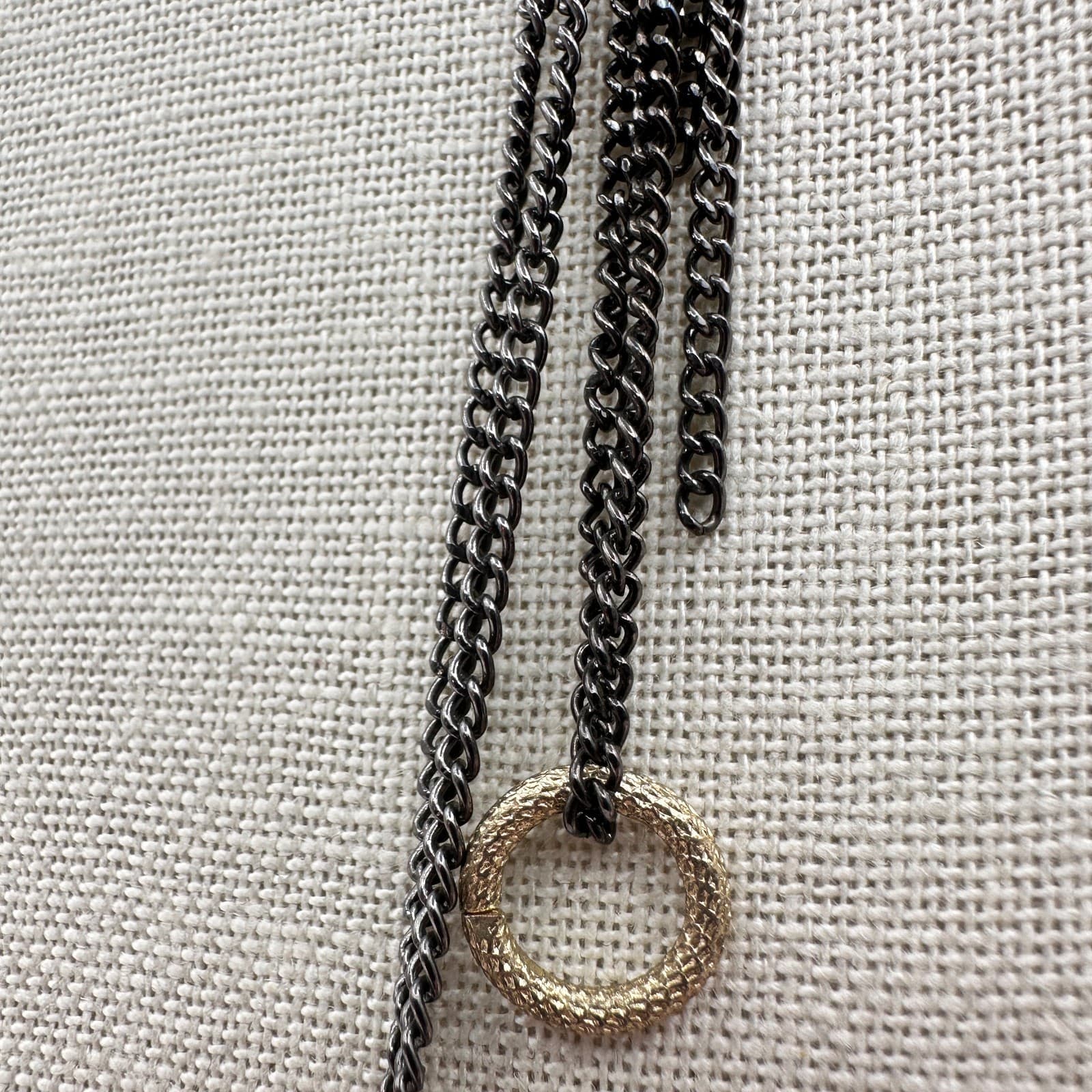 Vintage 90s Black Multi-Strand Cable Chain Necklace Women's Classic Jewelry - Thumbnail 4