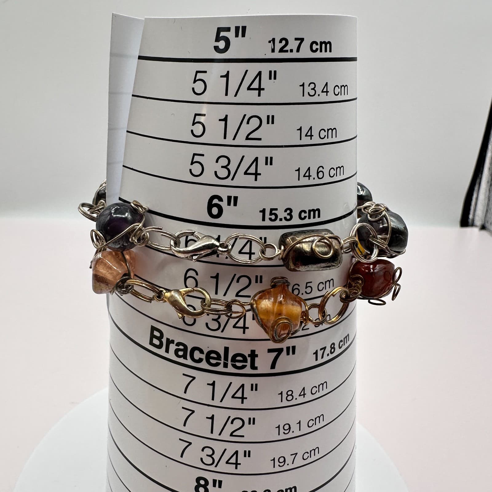 Vintage Y2K Boho Wire Wrapped Beaded Bracelet Set Women's Classic Jewelry - Thumbnail 8