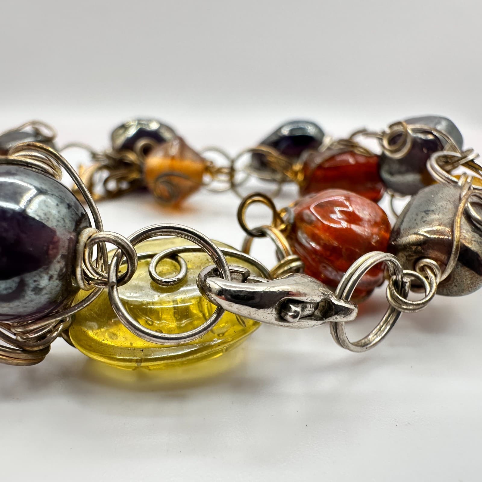 Vintage Y2K Boho Wire Wrapped Beaded Bracelet Set Women's Classic Jewelry - Thumbnail 5