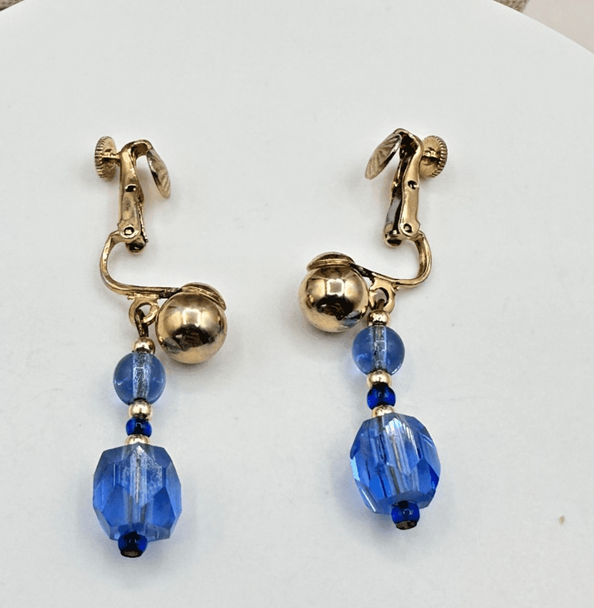 Vintage 90s Beaded Multi-Strand Gold Tone Necklace & Dangle Earrings Set Jewelry - Thumbnail 3