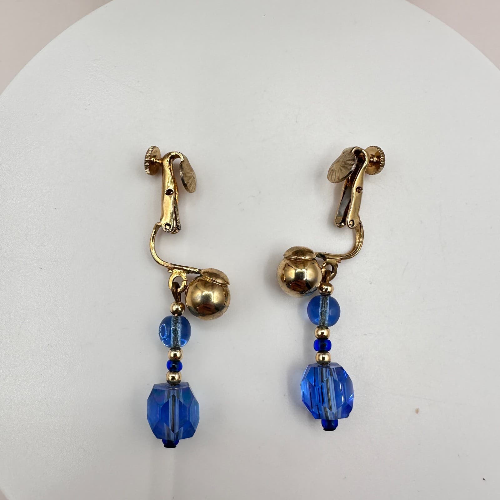 Vintage 90s Beaded Multi-Strand Gold Tone Necklace & Dangle Earrings Set Jewelry - Thumbnail 10