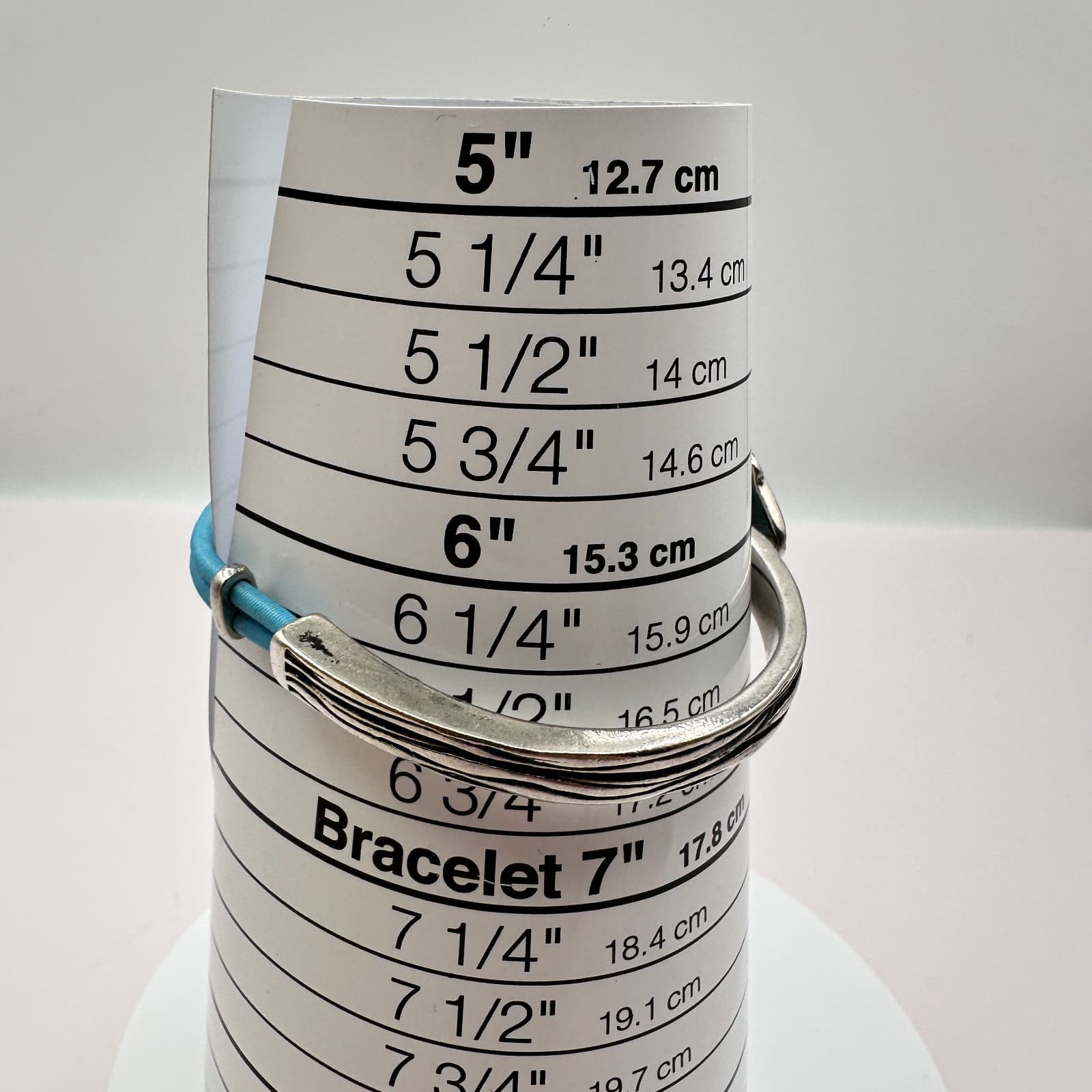 Vintage Y2K Silver Tone Shell Blue Cord Bracelet Women's Classic Fashion Jewelry - Thumbnail 8