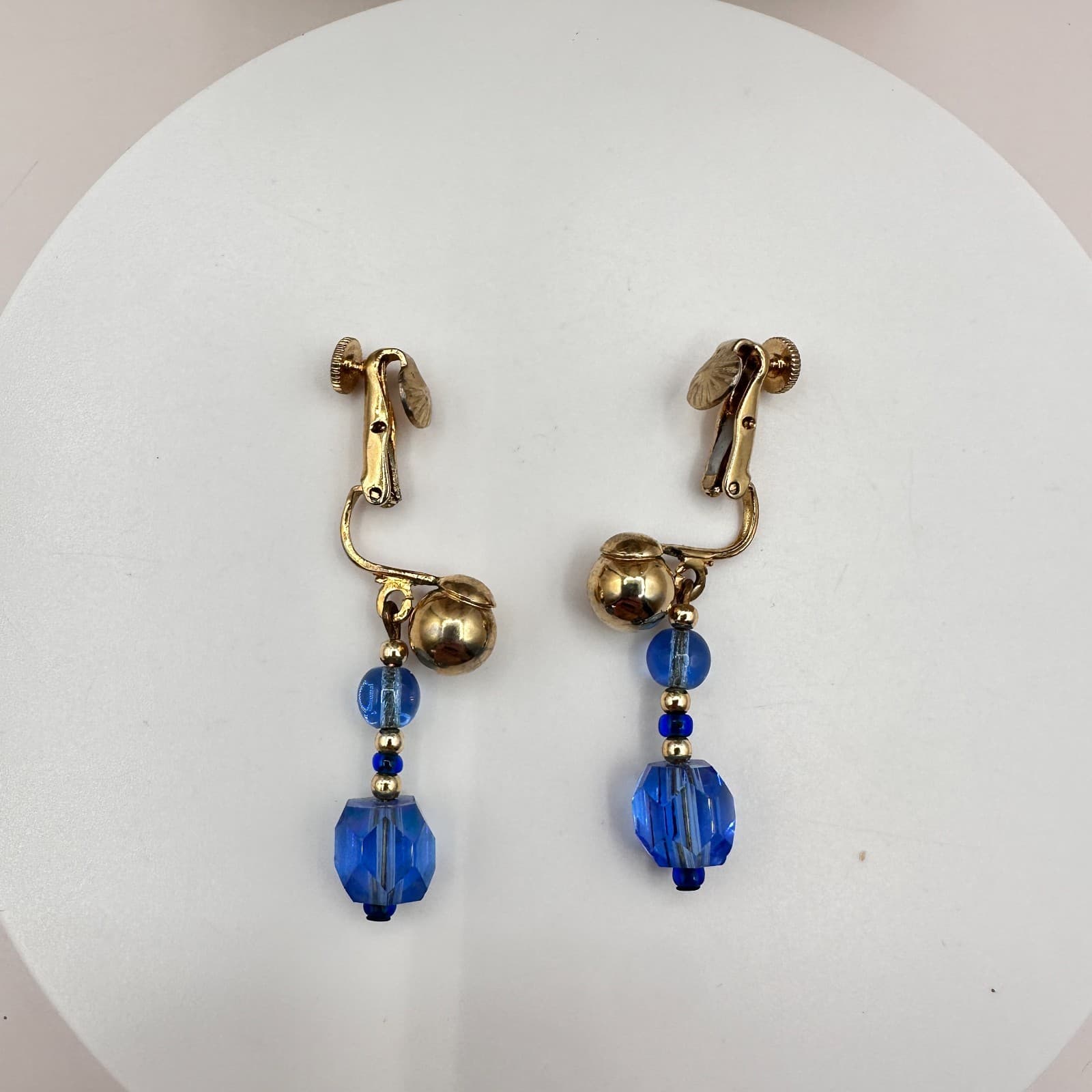 Vintage 90s Beaded Multi-Strand Gold Tone Necklace & Dangle Earrings Set Jewelry - Thumbnail 9