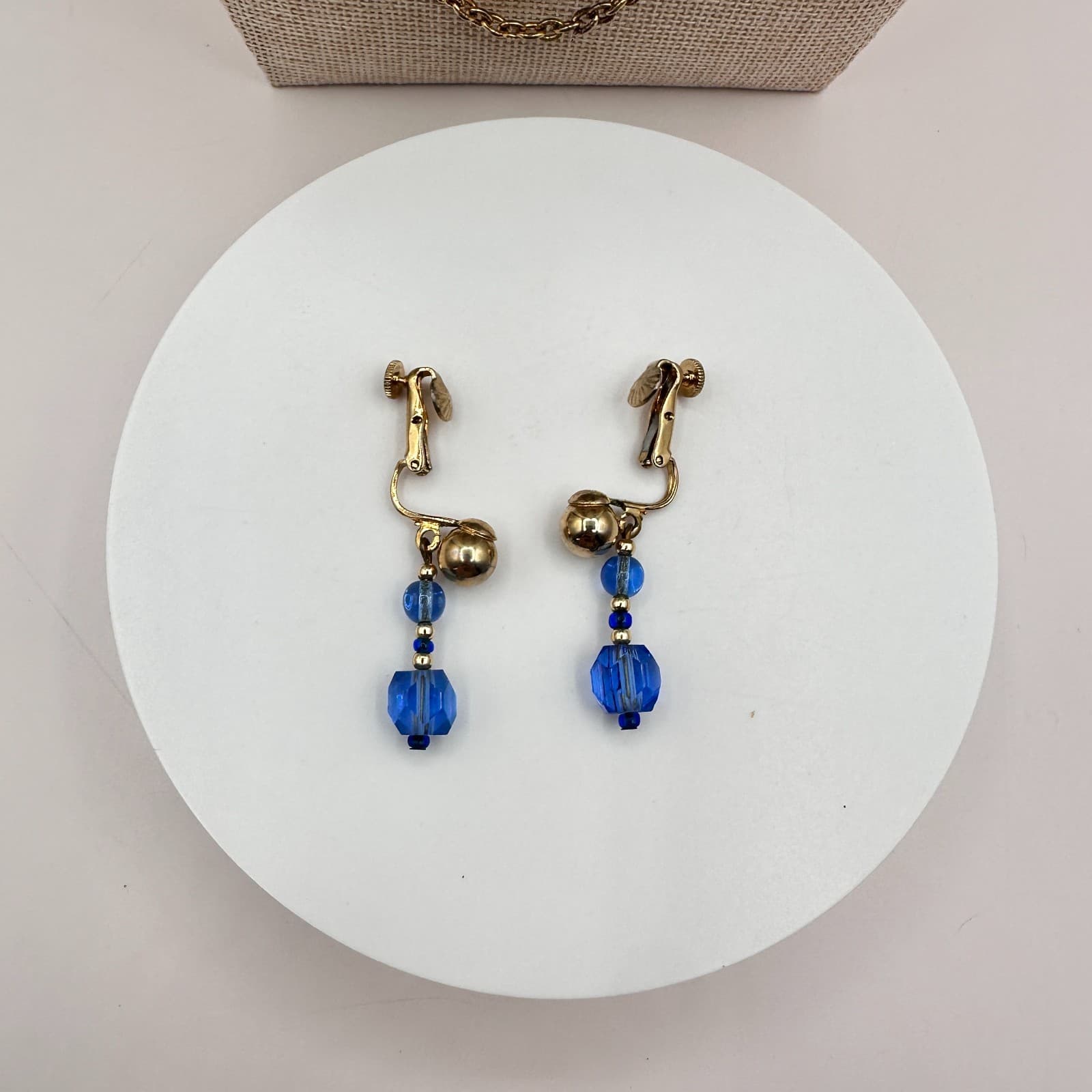 Vintage 90s Beaded Multi-Strand Gold Tone Necklace & Dangle Earrings Set Jewelry - Thumbnail 8