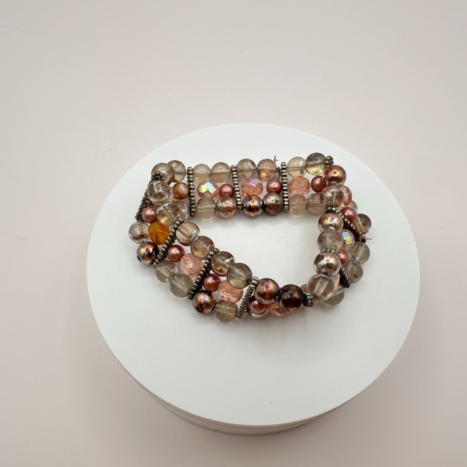 Vintage Y2K Multi-Strand Beaded Stretch Bracelet Boho Statement Women's Jewelry - Thumbnail 6