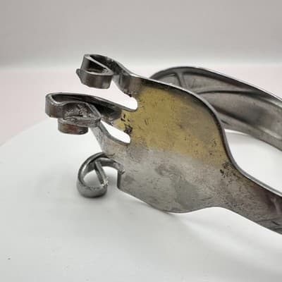 Vintage 90s Pfaltzgraff Silver Tone Fork Cuff Bracelet Statement Women's Jewelry - Thumbnail 4