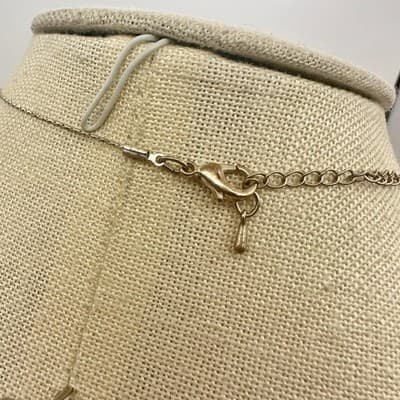 Vintage Y2K Rose Quartz Pearl Teardrop Pendant Necklace Silver Tone Jewelry - Thumbnail 9