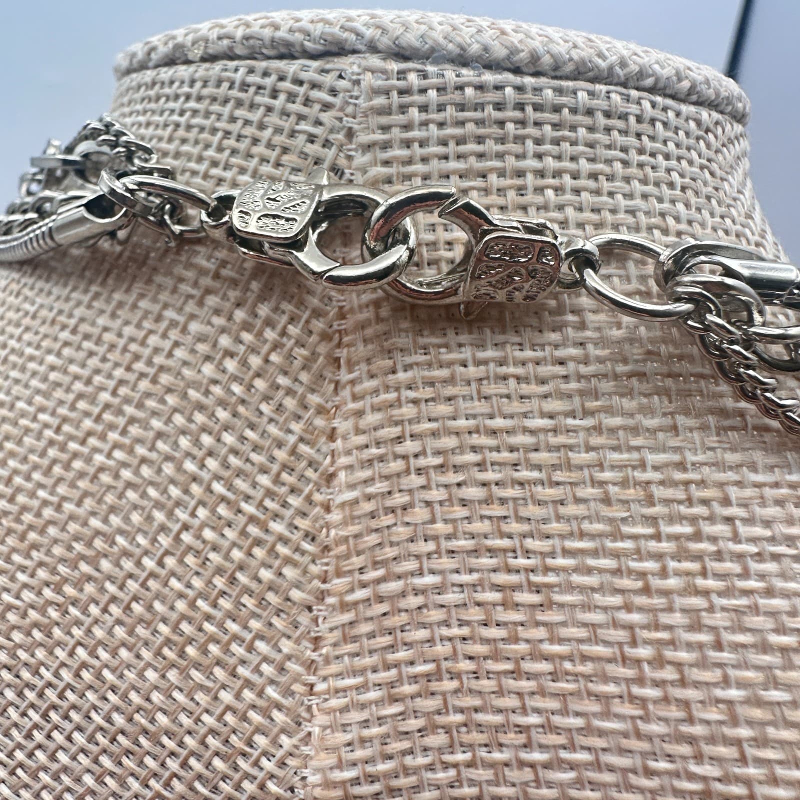 Vintage Y2K Multi Strand Silver Tone Chain Necklace Women's Classic Jewelry - Thumbnail 6