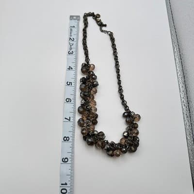 Vintage Y2K LOFT Clear Rhinestone Beaded Boho Statement Necklace Women's Jewelry - Thumbnail 9