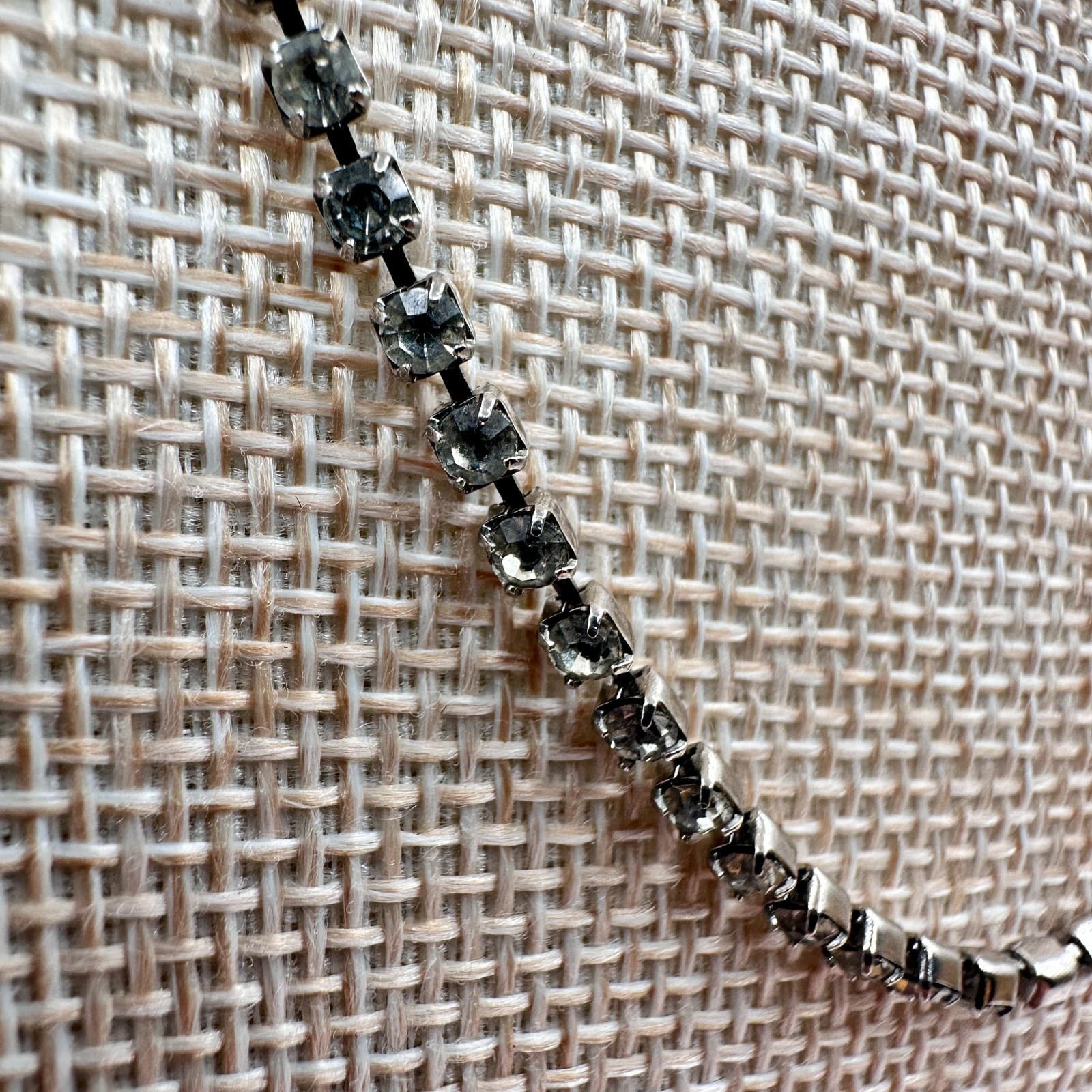 Vintage 80s Silver Tone Clear Diamond Cut Bead Ball Chain Necklace Retro Jewelry - Thumbnail 4