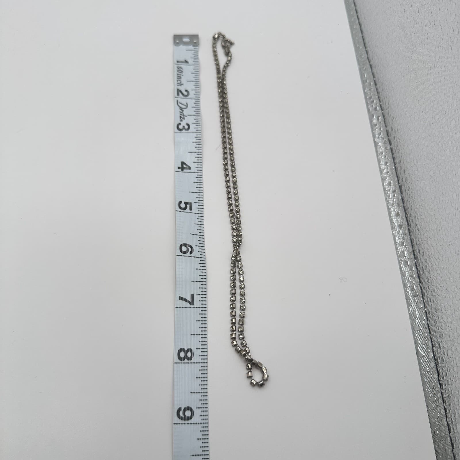 Vintage 80s Silver Tone Clear Diamond Cut Bead Ball Chain Necklace Retro Jewelry - Thumbnail 8