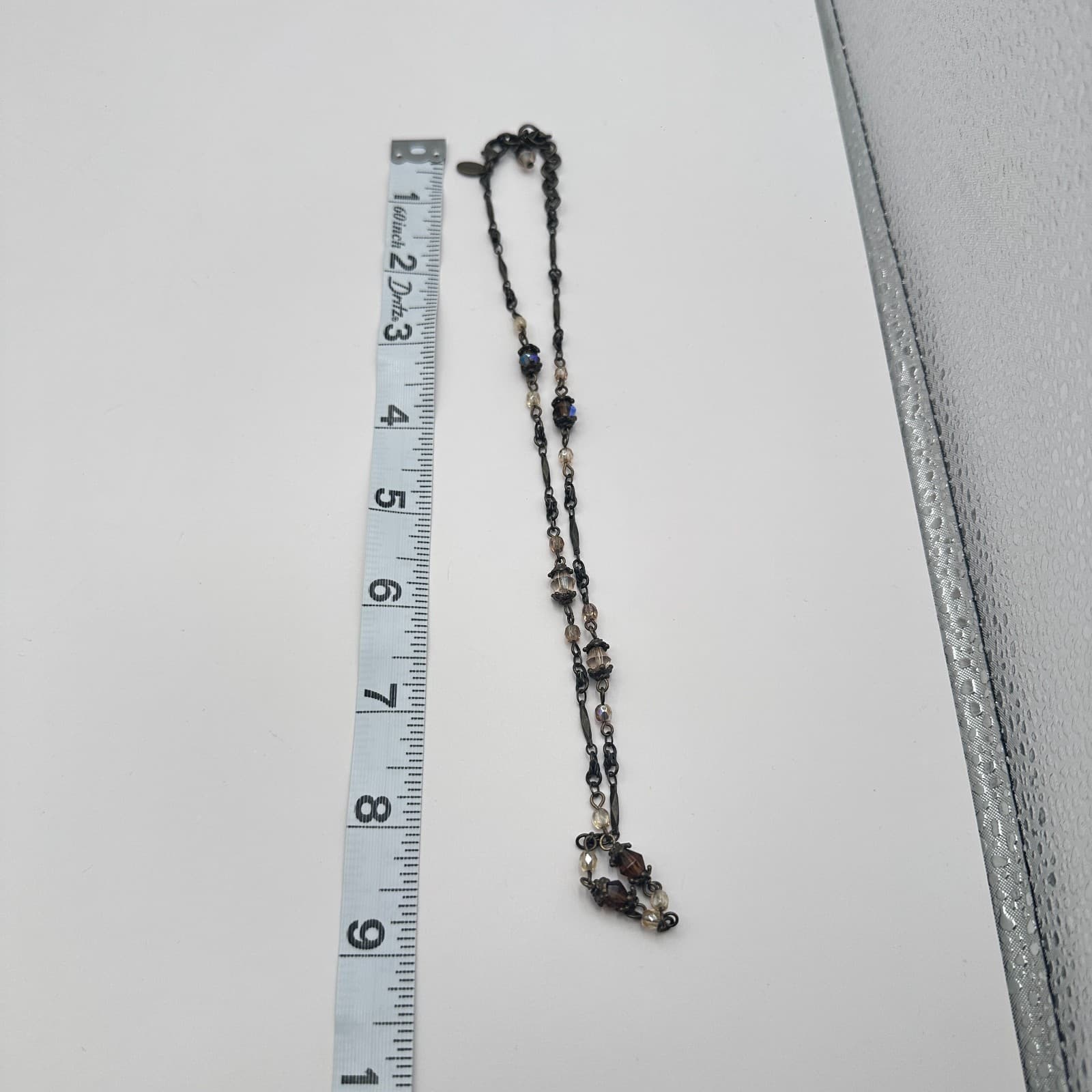 Vintage Y2K Chico’s Bronze Tone Faceted Beaded Necklace Boho Statement Jewelry - Thumbnail 9