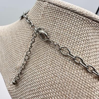 Vintage 90s Silver Tone Disc Oval Link Necklace Statement Women's Jewelry - Thumbnail 6