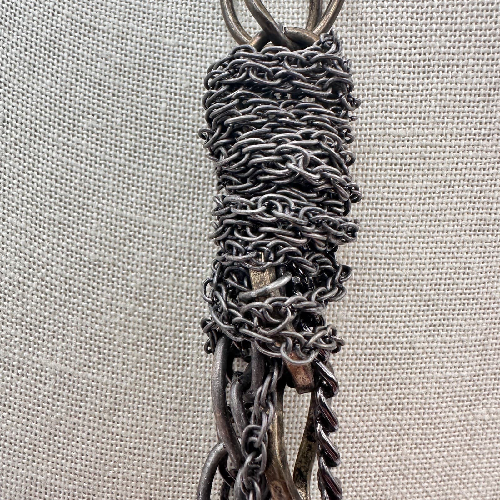 Vintage 90s Boho Multi Strand Chain Statement Necklace Women's Classic Jewelry - Thumbnail 3