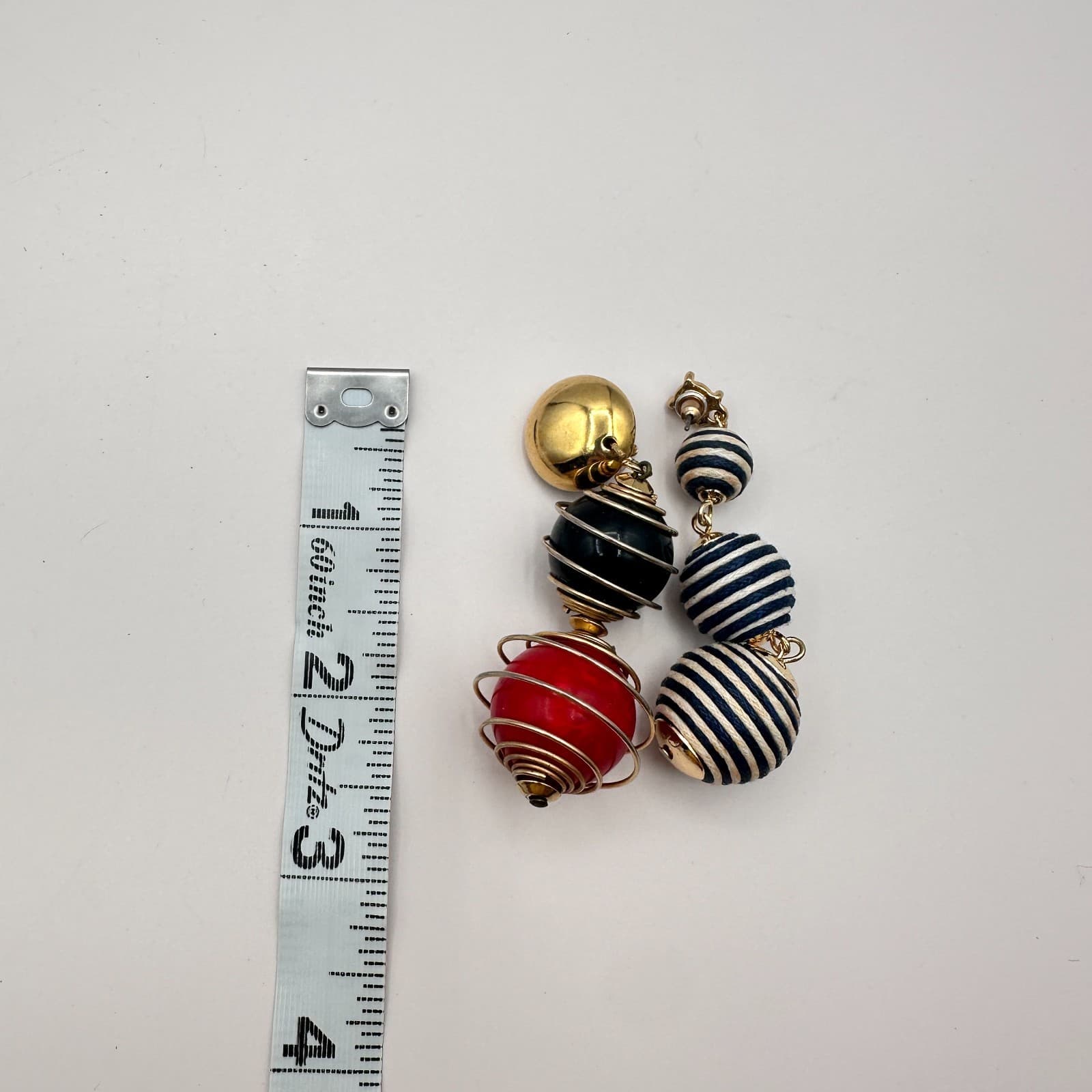 Vintage Y2K Rope Wrap & Gold Tone Wrap Drop/Dangle Earrings Set 2 Pair Jewelry - Thumbnail 11