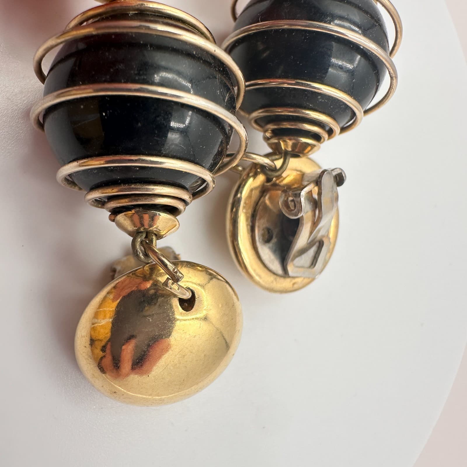 Vintage Y2K Rope Wrap & Gold Tone Wrap Drop/Dangle Earrings Set 2 Pair Jewelry - Thumbnail 10