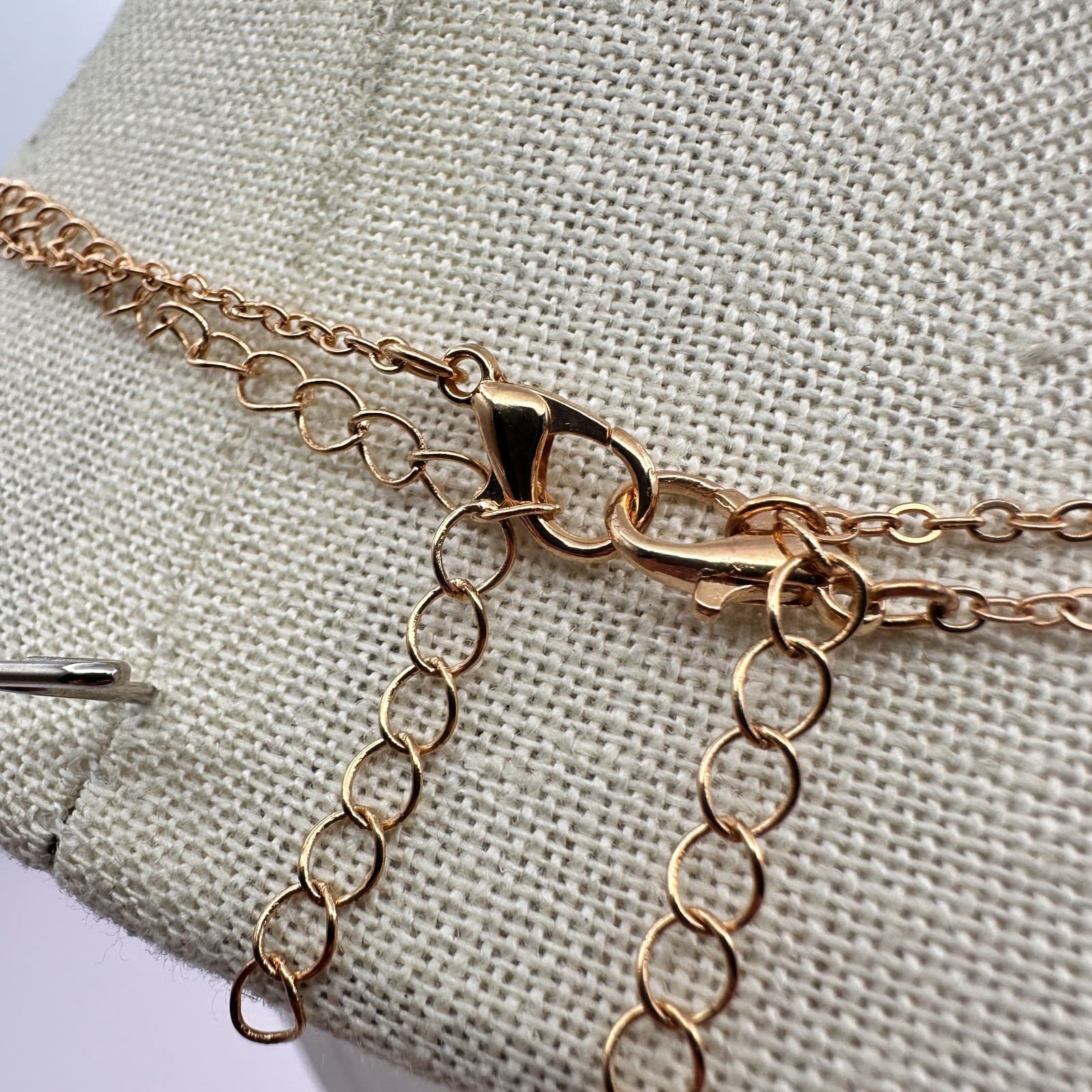 Vintage 90s Faux Pearl Gold Tone Double Strand Chain Necklace Minimalist Jewelry - Thumbnail 8