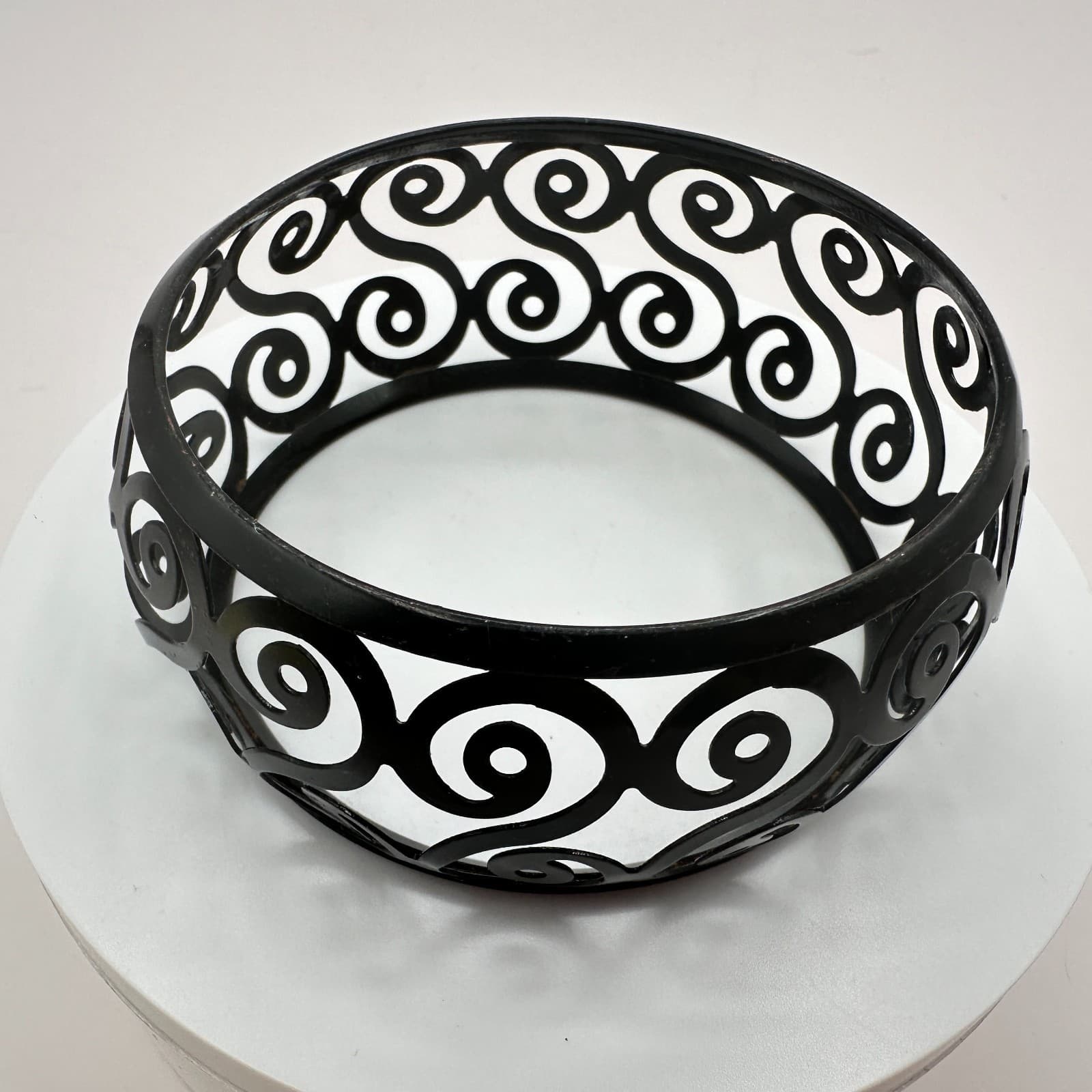 Vintage 90s Candle Scroll Collectin Black Metal Jar Candle Holder Votive Jewelry - Thumbnail 4