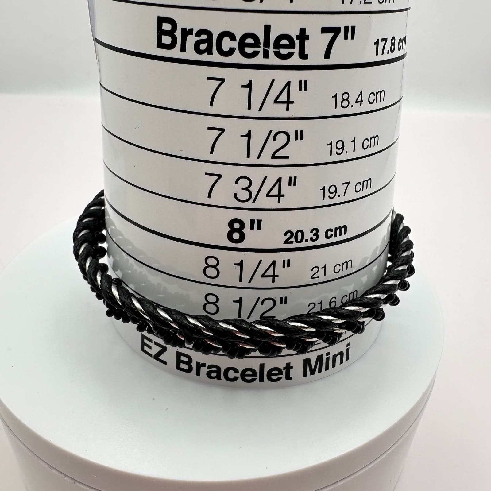 Vintage 90s Twisted Black Glass Seed Bead Silver Tone Bangles Set Boho Jewelry - Thumbnail 7