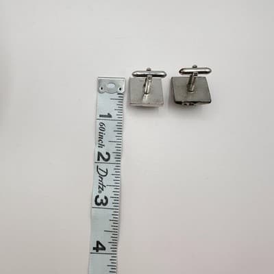 Vintage 90s Swank Brutalist Silver Tone Brown Stone Screw Cufflinks Lot Jewelry - Thumbnail 9