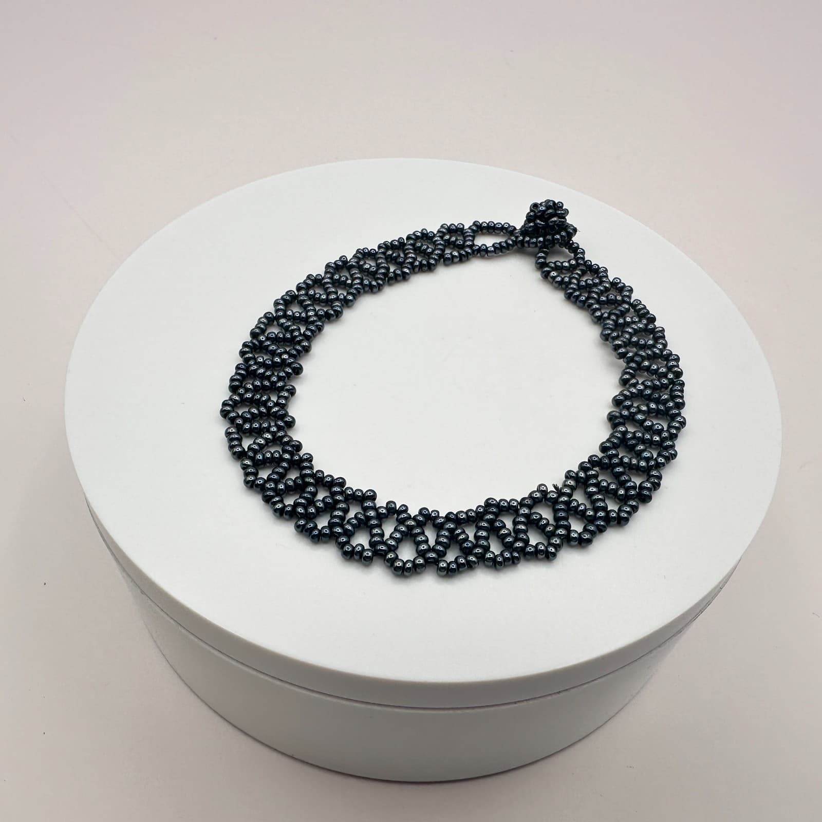 Vintage Y2K Black Beaded Bracelet Minimalist Women's Classic Fashion Jewelry - Thumbnail 5