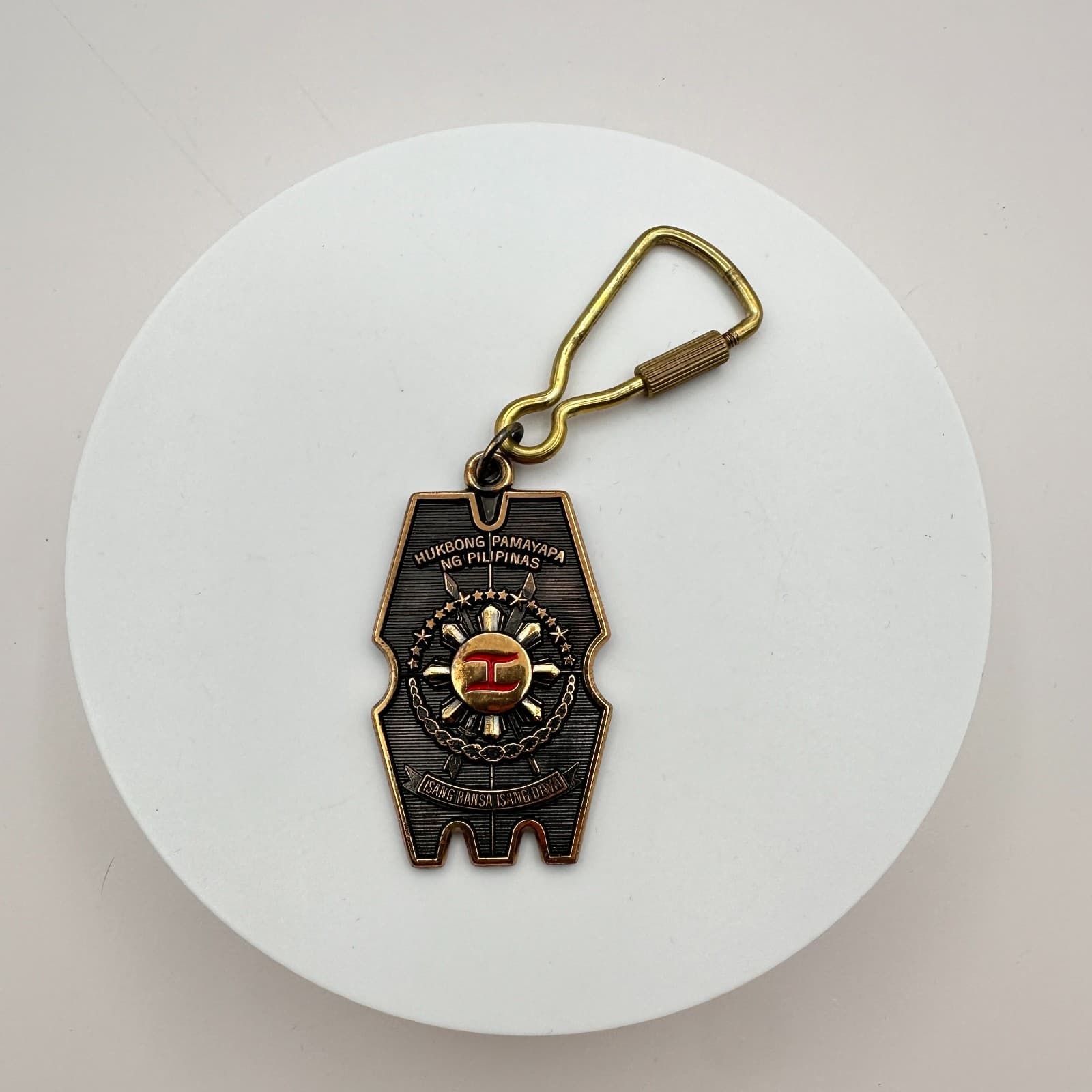 Vintage 80s Philippines Military Police Keychain Maj Gen Ramon Montano Shield - Thumbnail 2