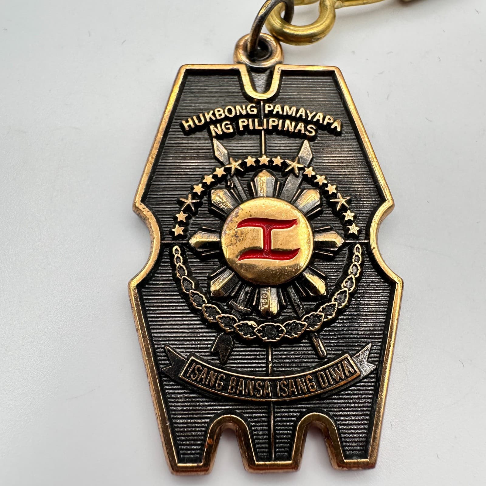 Vintage 80s Philippines Military Police Keychain Maj Gen Ramon Montano Shield - Thumbnail 5