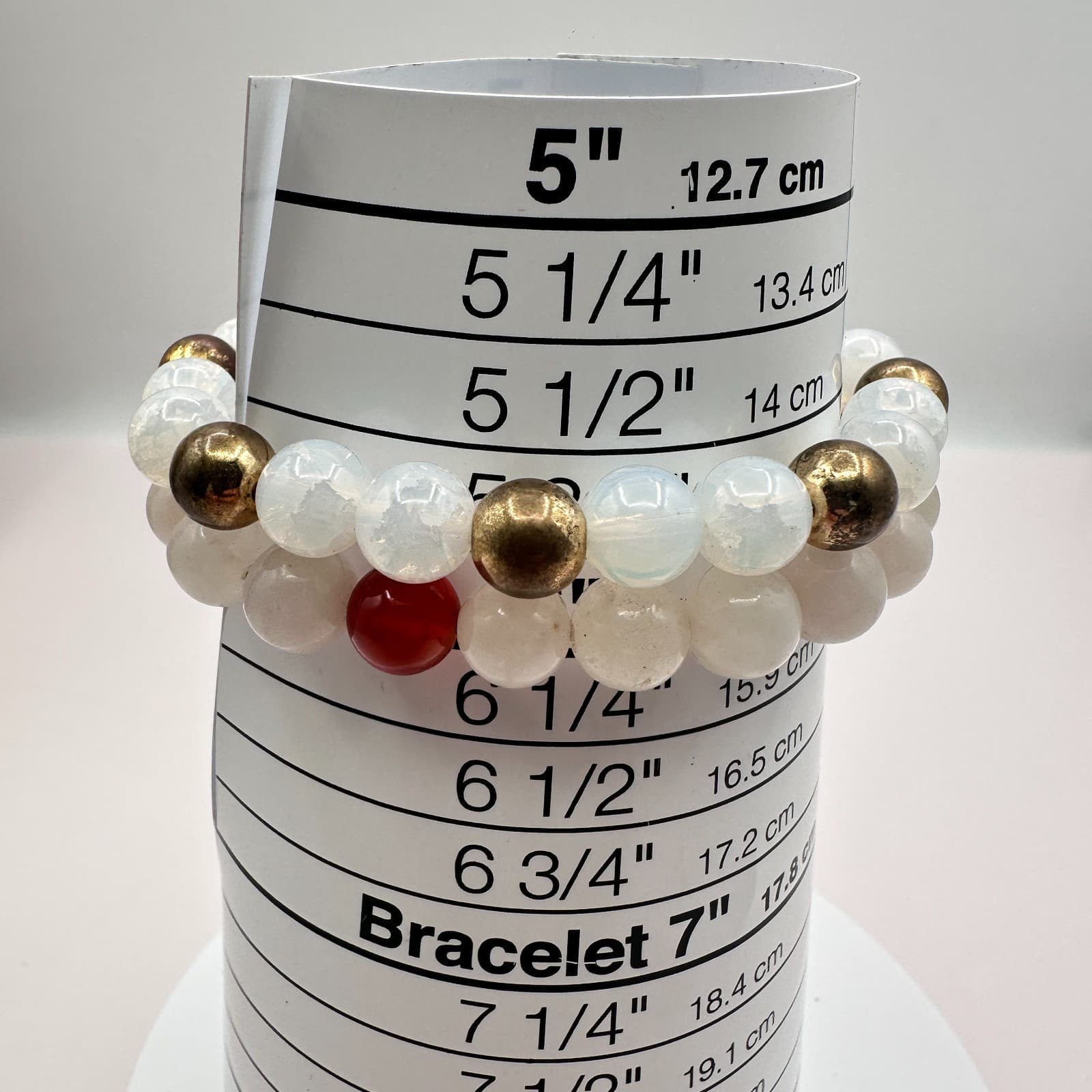 Vintage 90s Glass Beaded Stretch Bracelets Set Boho Classic Fashion Jewelry - Thumbnail 6