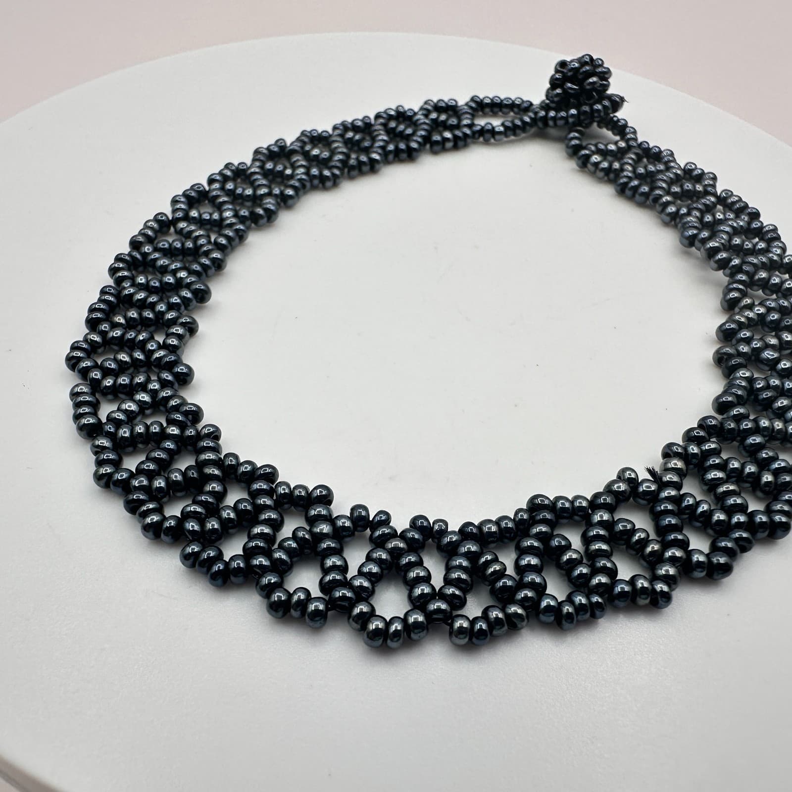 Vintage Y2K Black Beaded Bracelet Minimalist Women's Classic Fashion Jewelry - Thumbnail 3